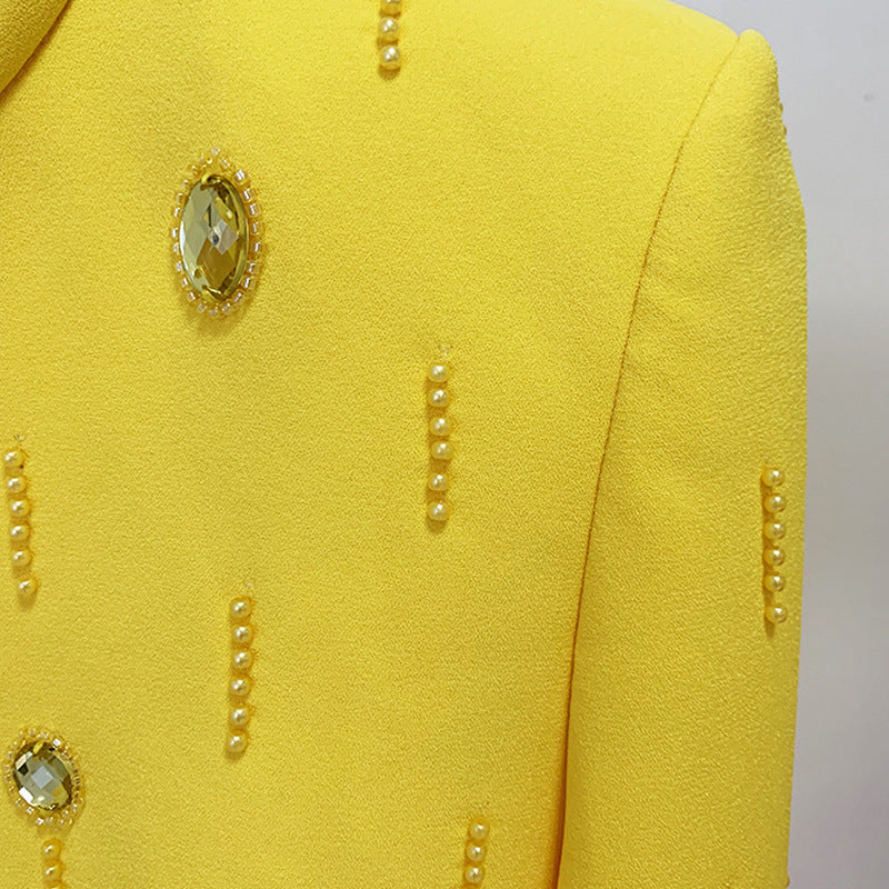 Beaded Short Top Skirt Suit