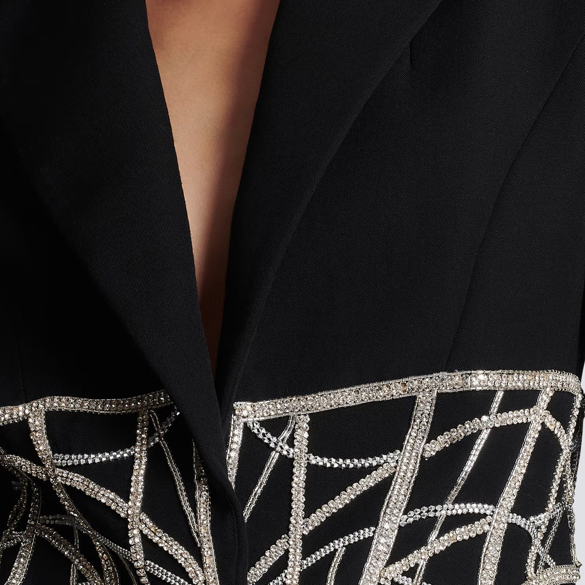 Beads Diamond Waist Slimming High-end Women's Suit Jacket