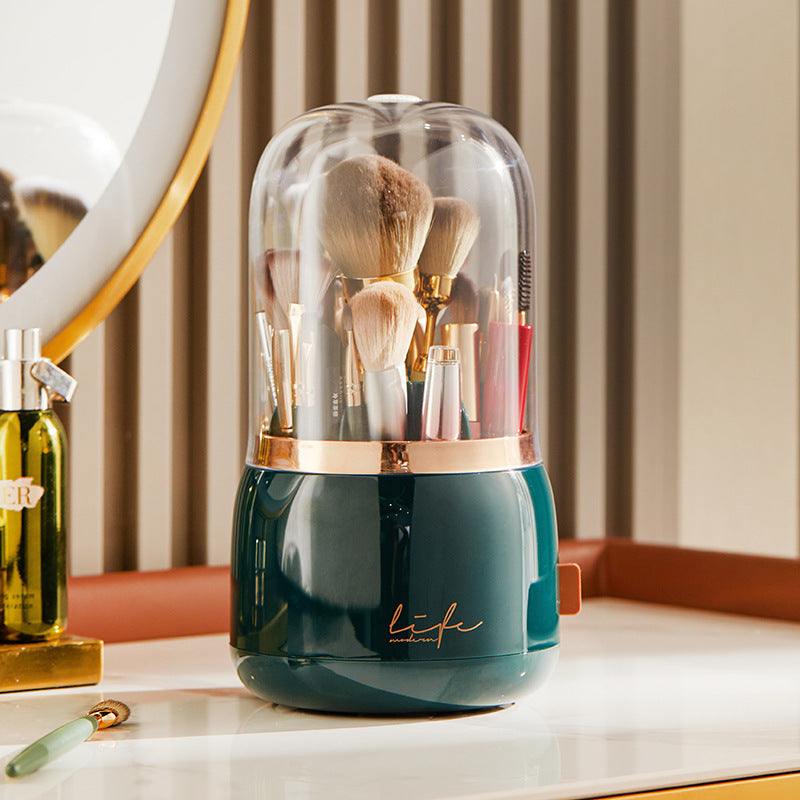 Dust Proof Lipstick, Eyebrow Pencil, Cosmetic Storage Box, Spinning Rotating Brush Cylinder