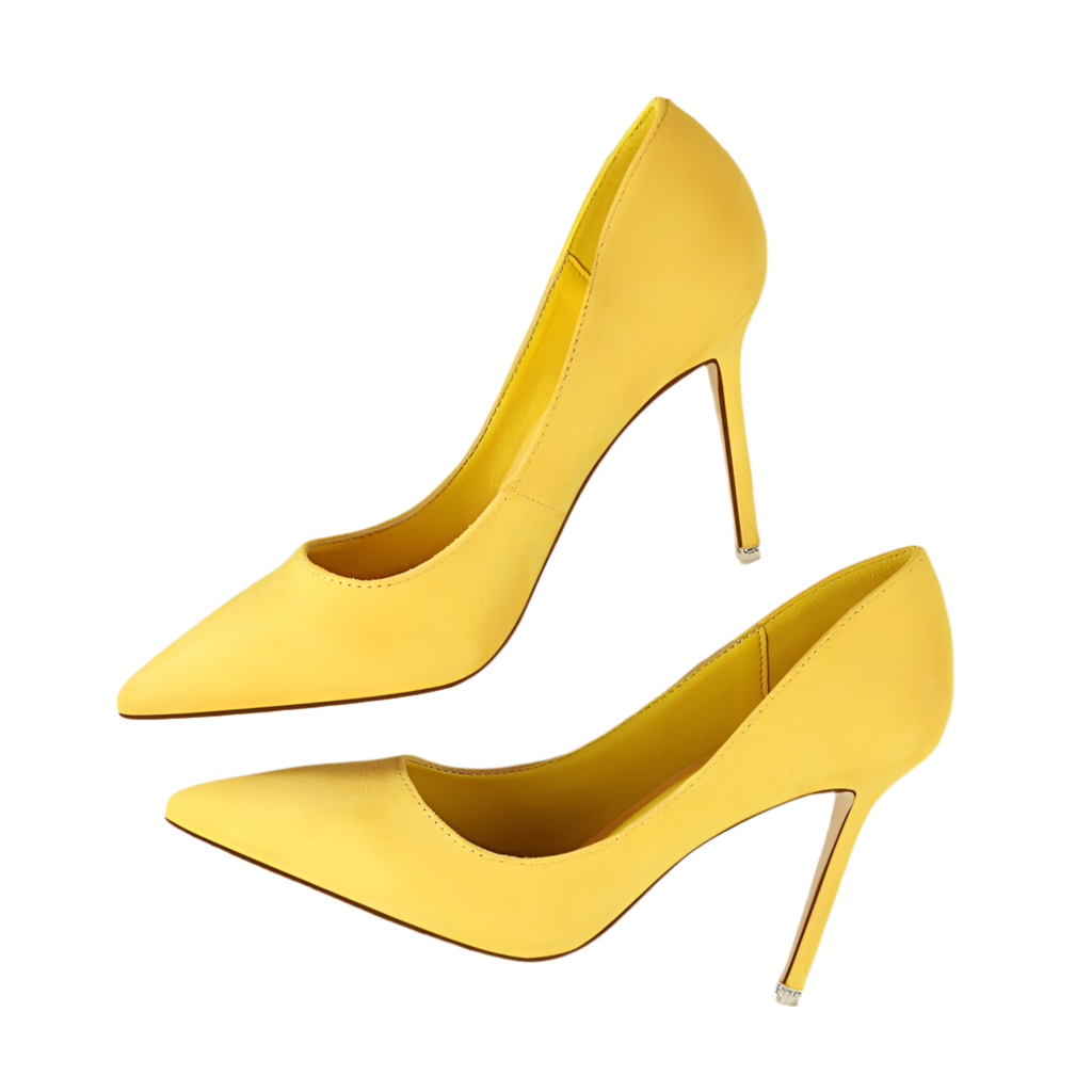 Shallow pointed suede high heels