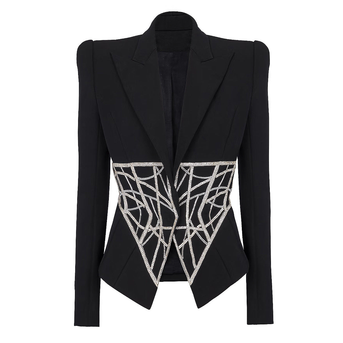 Beads Diamond Waist Slimming High-end Women's Suit Jacket