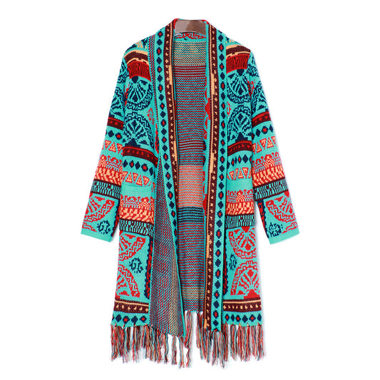 Ladies Ethnic Vintage Fringe Cardigan Top