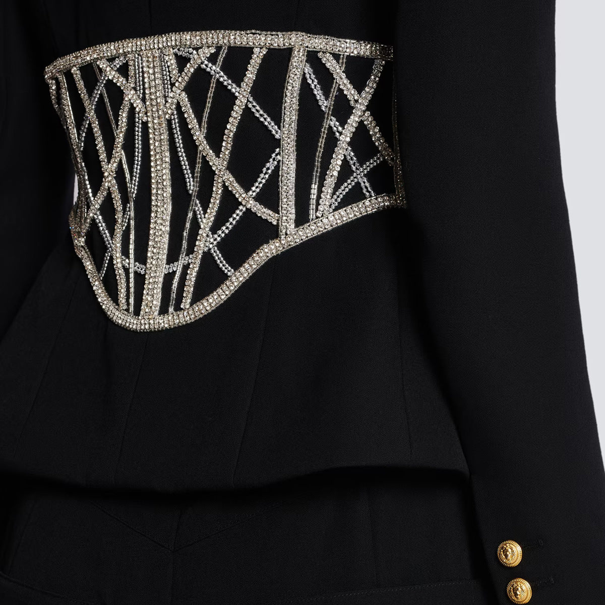 Beads Diamond Waist Slimming High-end Women's Suit Jacket