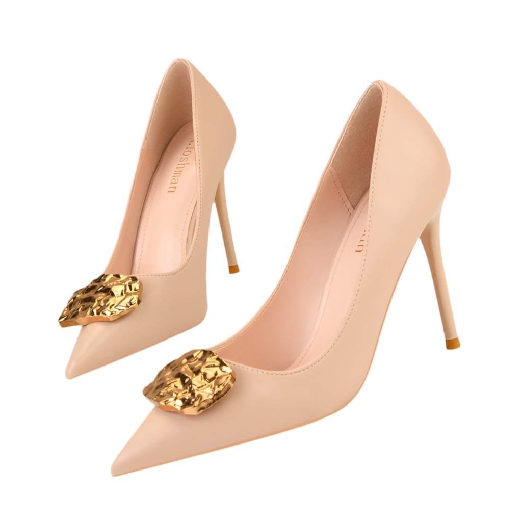 Women's Fashion Shallow Mouth Metal Buckle Party High Heels