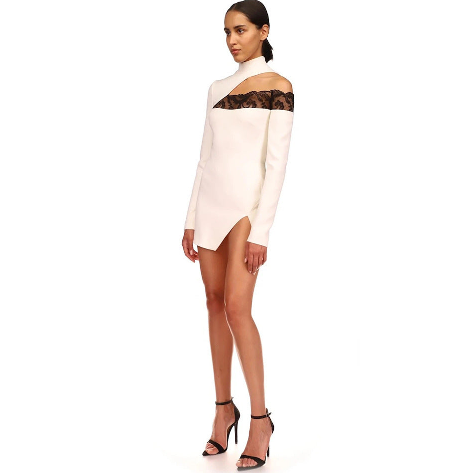 Women's Lace Stitching Tight Bandage Dress