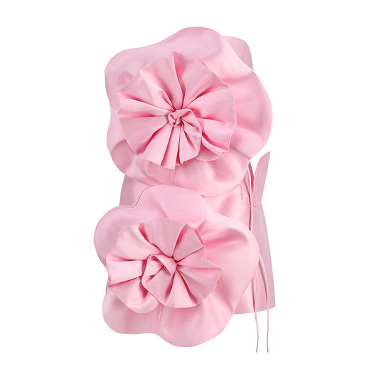 High-end Women's Back Strap Flower Dress