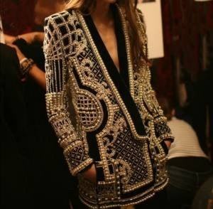 v-neck long sleeve padded suit top