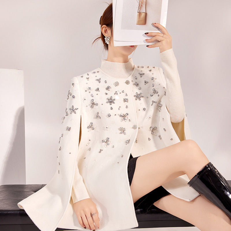Beads Coat Loose Socialite Cloak