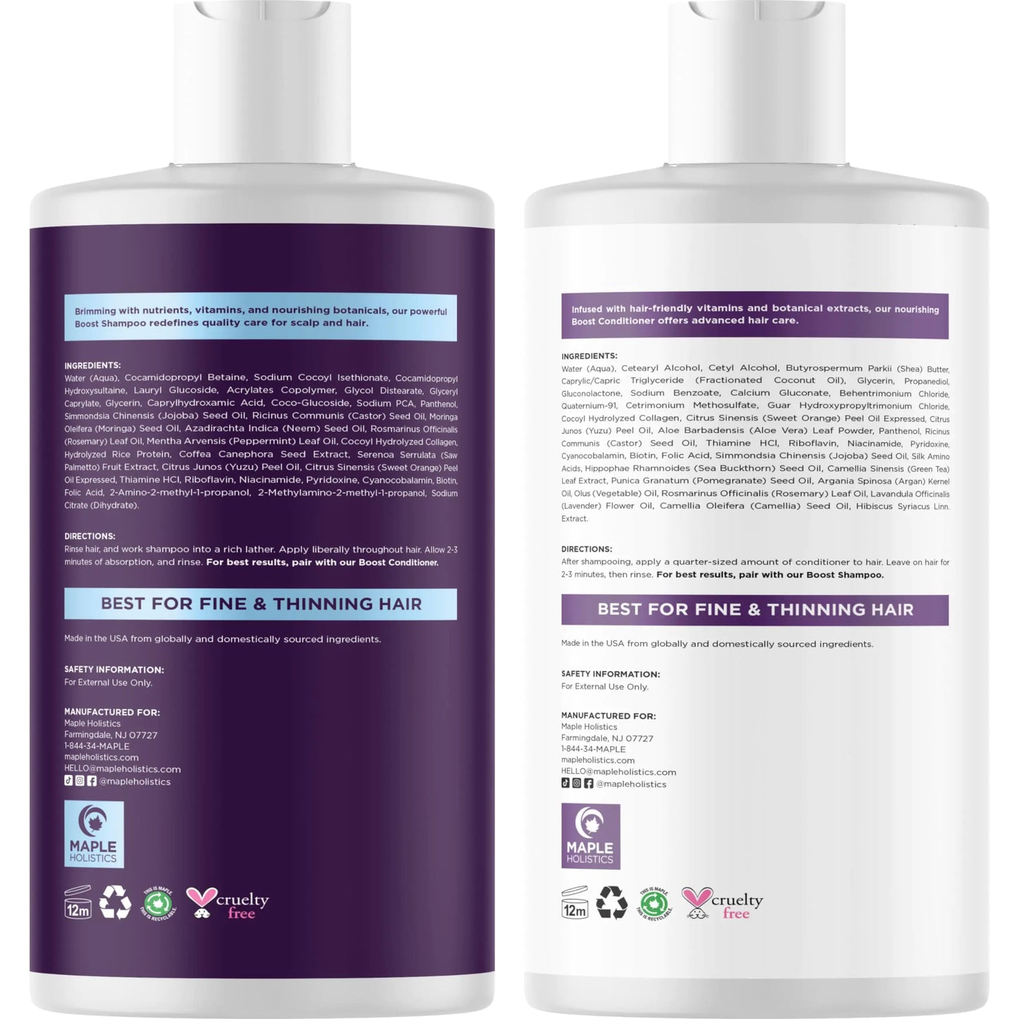 Advanced Biotin Shampoo and Conditioner Set - Thickening Sulfate and Paraben Free Shampoo and Conditioner for Hair Growth with Rice Water Black Castor Caffeine Collagen and Rosemary Oil (16 Fl Oz) Citrus 16 Fl Oz (Pack of 2)