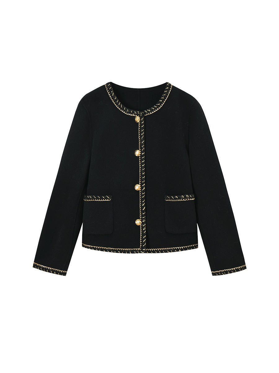 Woven Chain Classic Style Double-faced Woolen Goods Coat