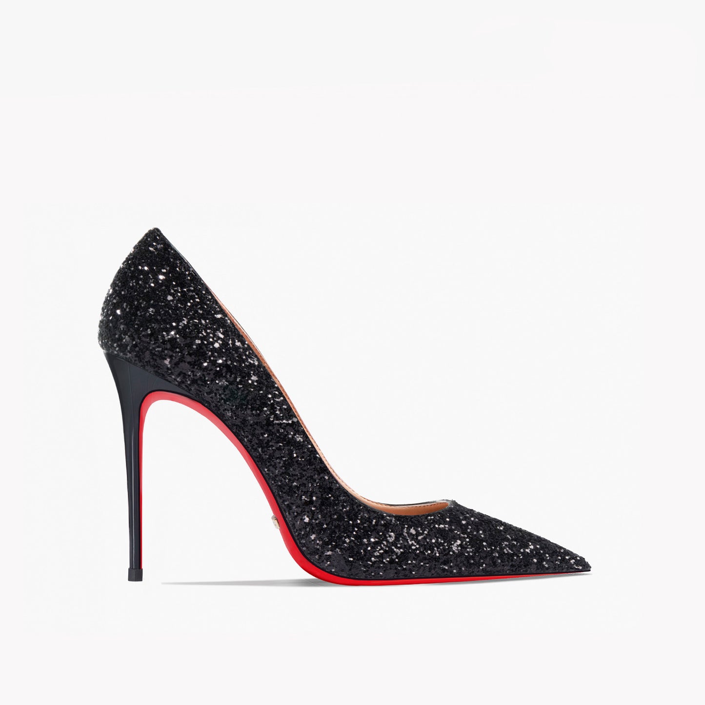 New Super Pointed Women's Black Silver Sequins high heels