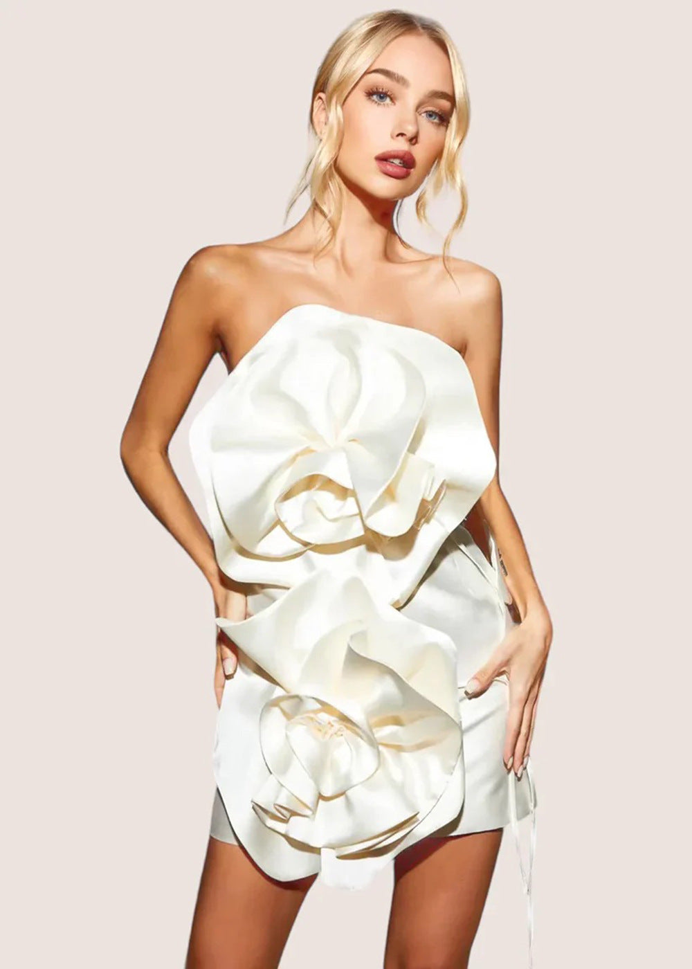 High-end Women's Back Strap Flower Dress