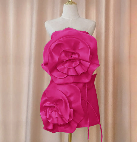 High-end Women's Back Strap Flower Dress