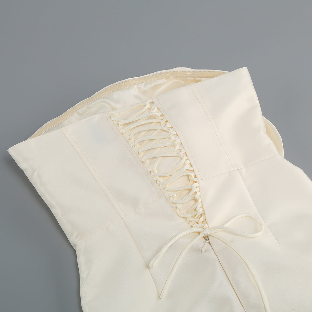 High-end Women's Back Strap Flower Dress