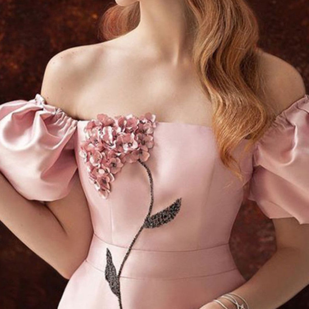 Bubble Sleeve Elegant Temperament midi Dress
