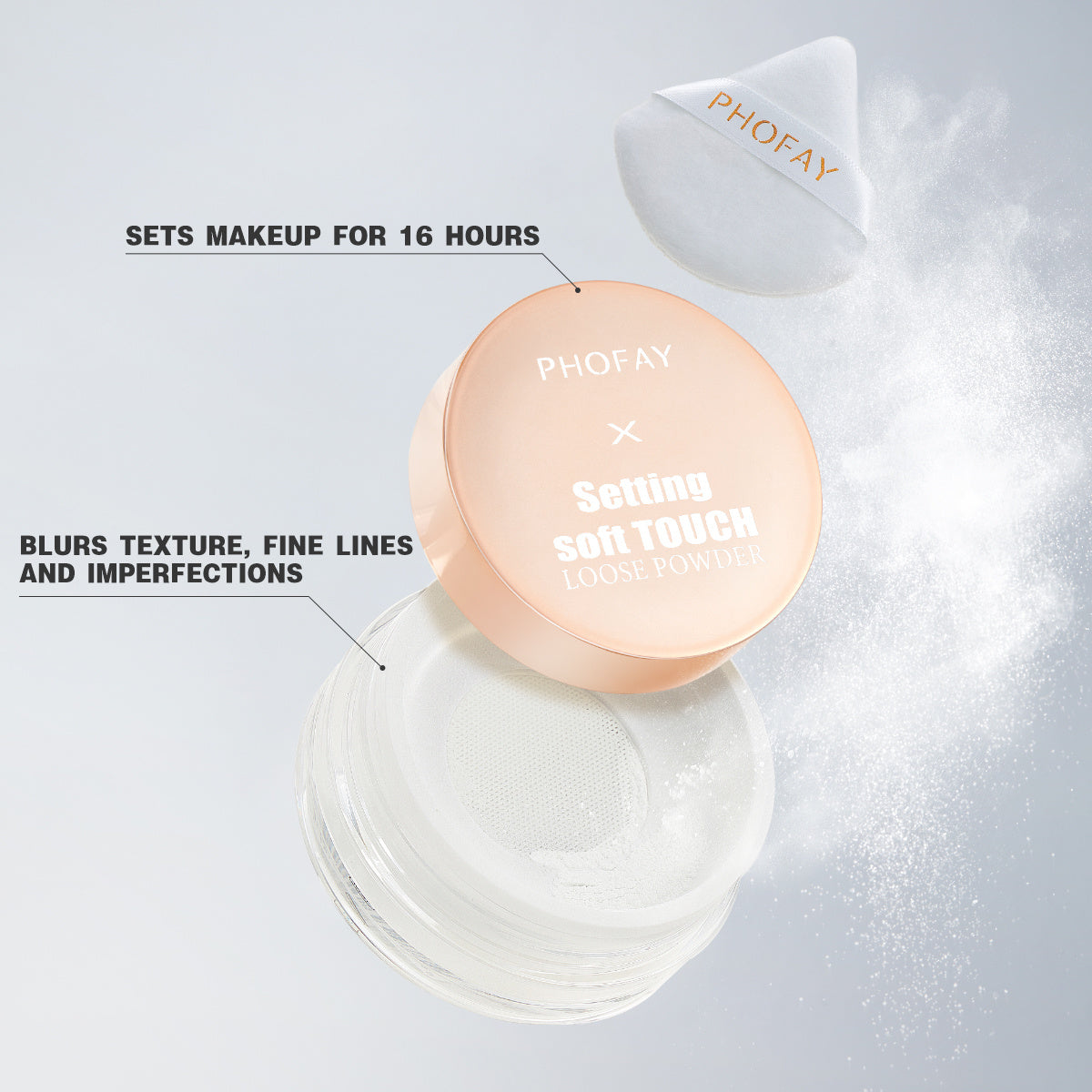 Key to Long-Lasting Makeup.
Soft Touch Loose Powder