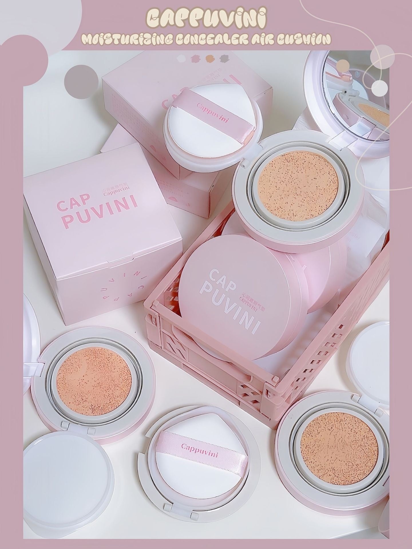 Cappuvini Moisturizing Concealer Makeup Air Cushion Concealer Matte Nude Color Makeup Girlish Style Student Domestic Goods