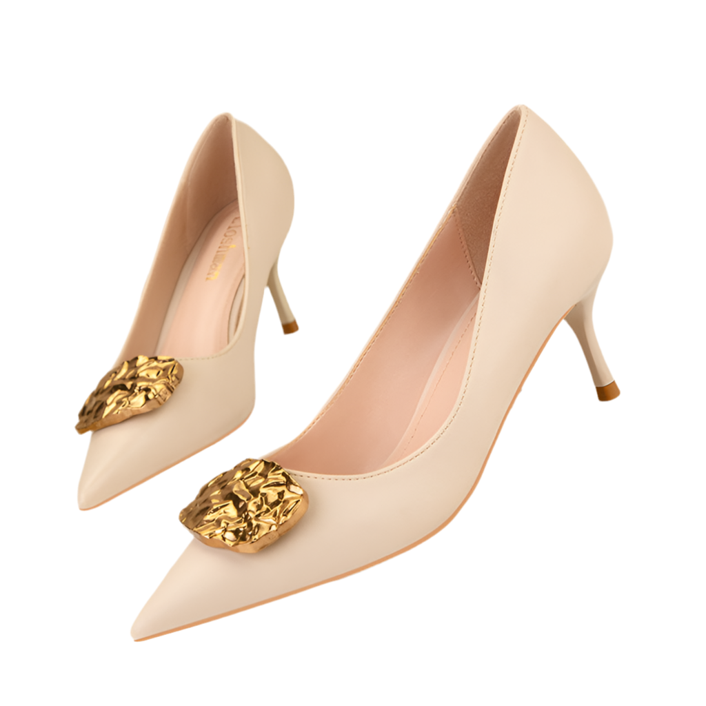 Women's Fashion Shallow Mouth Metal Buckle Party High Heels