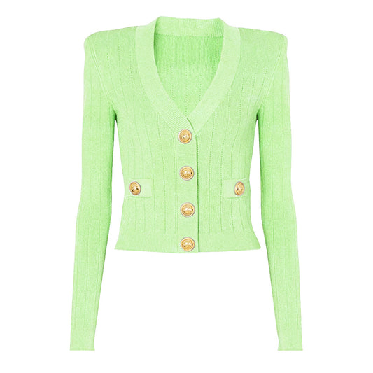 Women's Fashion Classic High Quality Versatile Jacket Knitted Sweater Cardigan