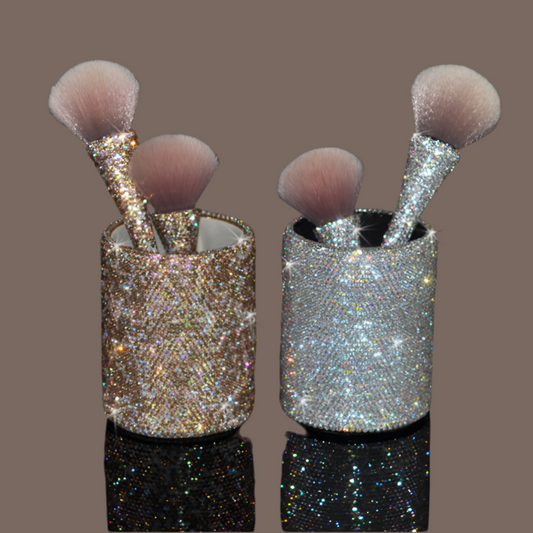 Diamond Studded Makeup Brushes Goblet Set