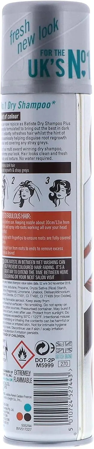 Batiste Dry Shampoo, Dark and Deep Brown, 6.73 Ounce