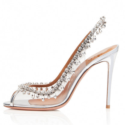 Fashion Stiletto Sandals Rhinestone Foreign Trade High Heels