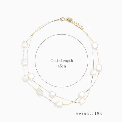 Pearl Choker Clavicle Chain Cross