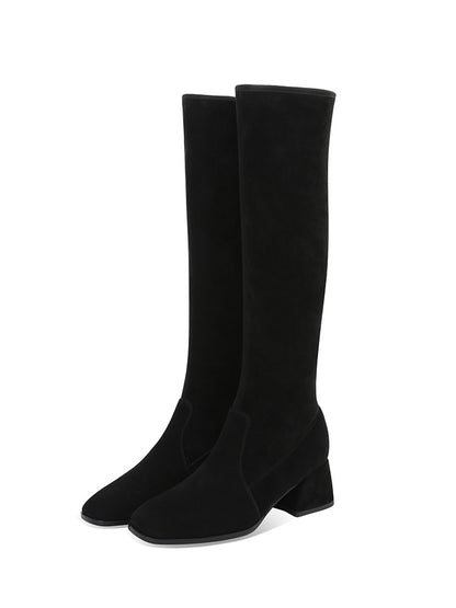 But Knee High Boots Stretch Plus Fleece Mid-heel