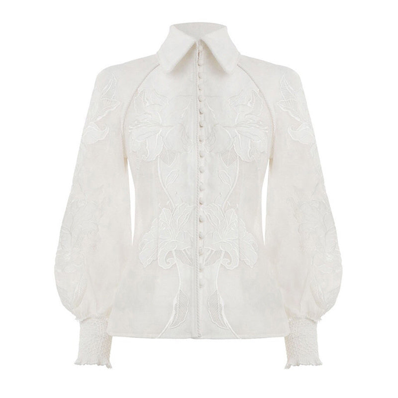 Lace embroidered shirt