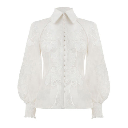 Lace embroidered shirt