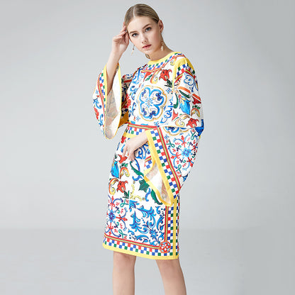 Printed Dress Women European And American Style Fashion Women's Dress