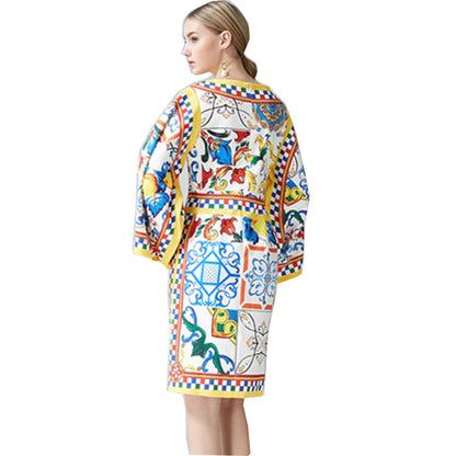 Printed Dress Women European And American Style Fashion Women's Dress