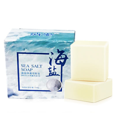 Face Body Natural Sea Salt Handmade Soap Pore-Care Calming Soap