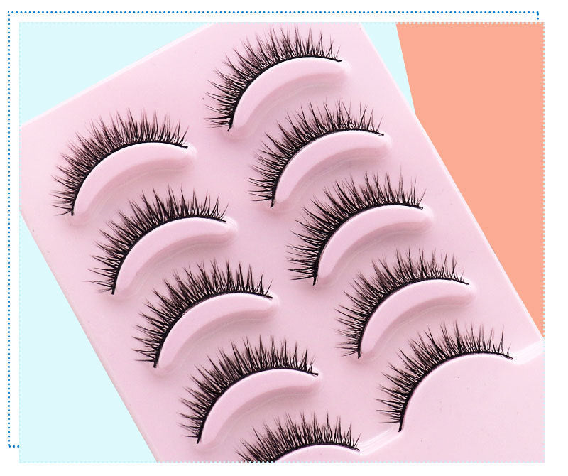 Natural Short Cross False Eyelashes Handmade Fake Eye Lashes