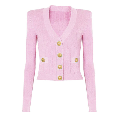 Women's Fashion Classic High Quality Versatile Jacket Knitted Sweater Cardigan