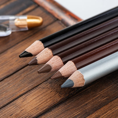 Wooden Sharpened Eyebrow Pencil With Knife Waterproof Sweat-proof Eyeliner