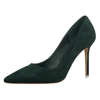 Suede stiletto party pointy heels