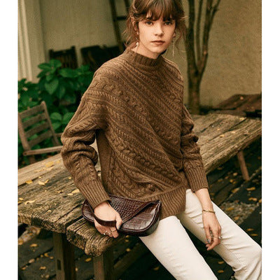 Cashmere thick sweater all-match loose sweater