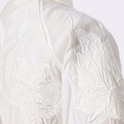 Lace embroidered shirt