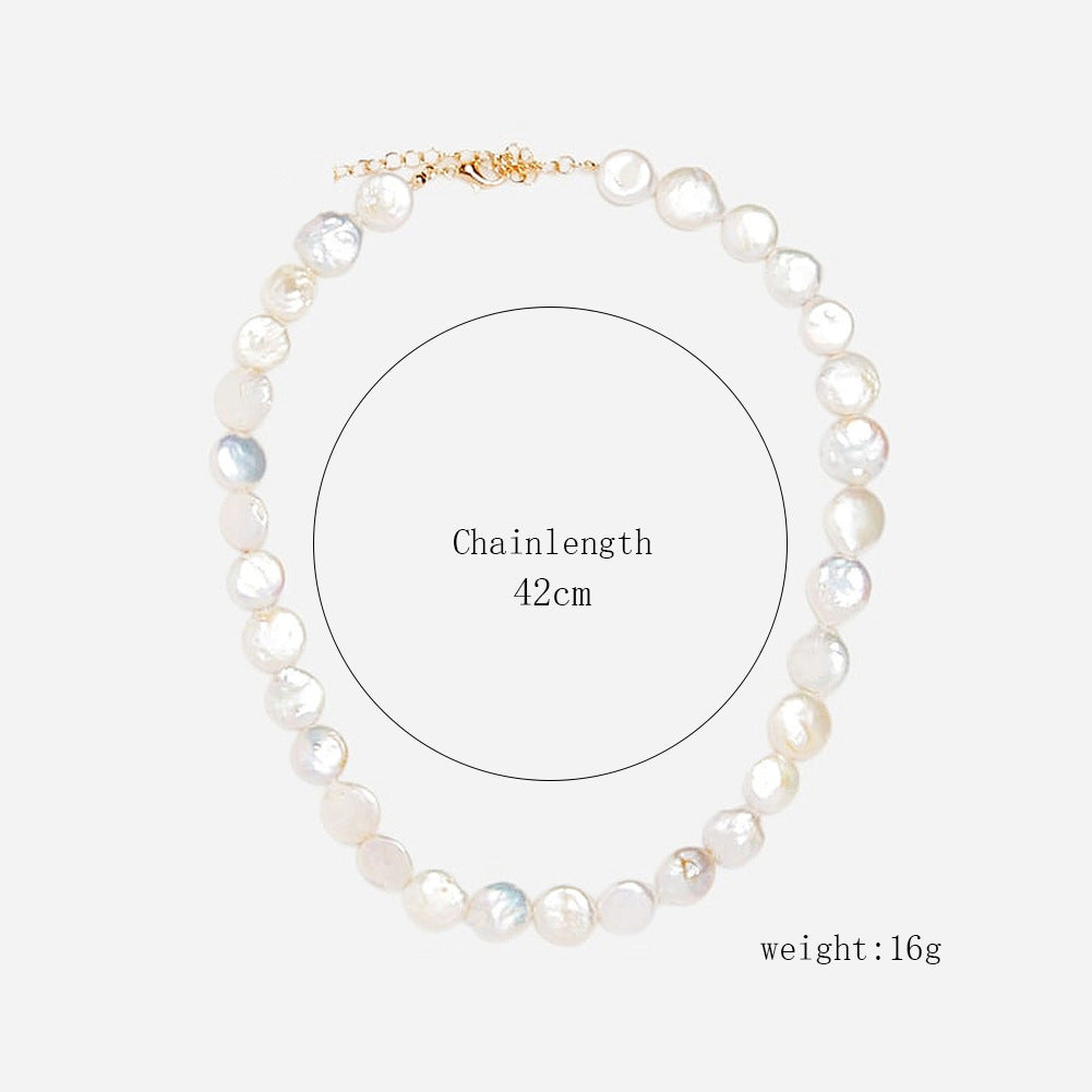 Pearl Choker Clavicle Chain Cross