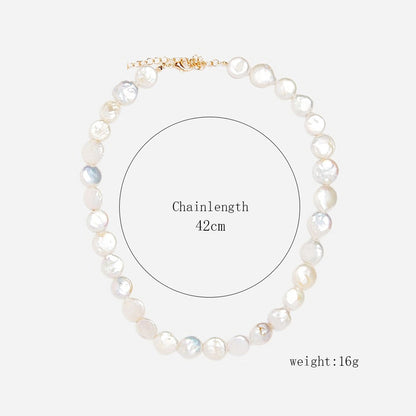 Pearl Choker Clavicle Chain Cross