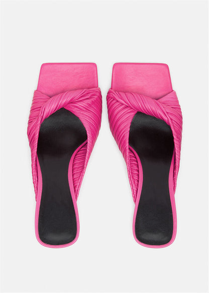 Summer New High Heels Fashion Stiletto Multicolor Pleated Sandals