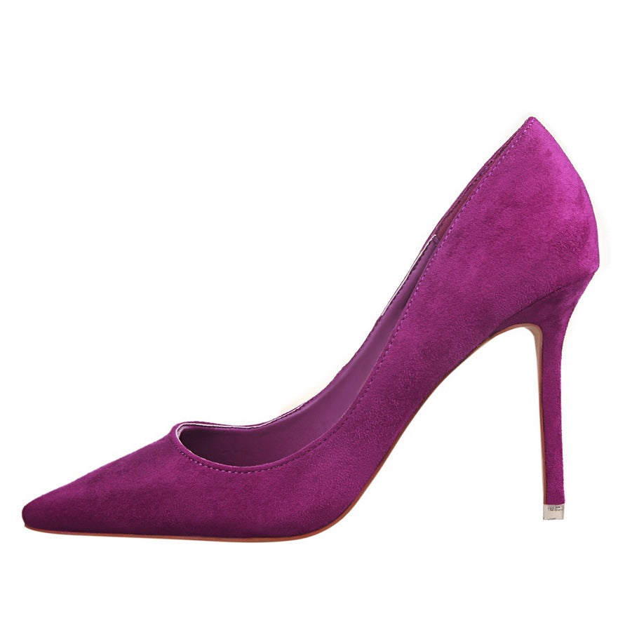 Suede stiletto party pointy heels