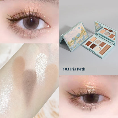 Students Makeup Blue Petals Eye Shadow Plate Matte Shimmer