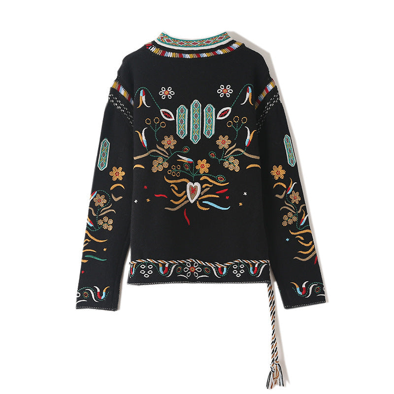 Sweater Women Retro Ethnic Style Three-dimensional