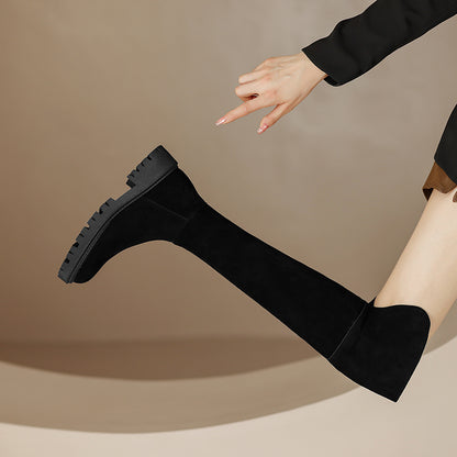 Women With Genuine Leather Frosted Over The Knee Boots