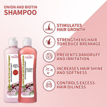 Onion Biotin Rosemary Shampoo Suit Nourish Hair Root Scalp Gloss Hair Care Cleaning