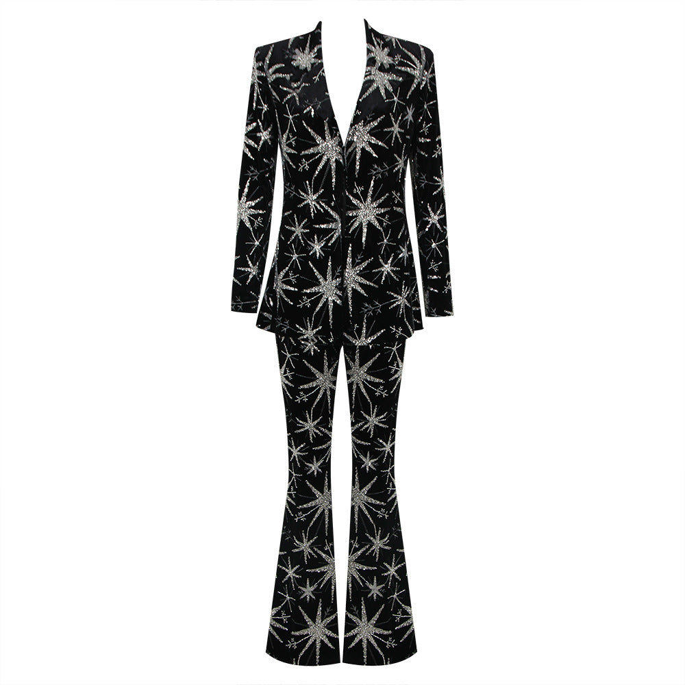 Fashion Women's Suit Starfish Long Three-piece Suit