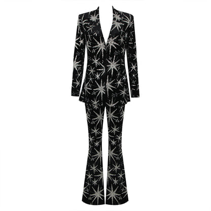 Fashion Women's Suit Starfish Long Three-piece Suit