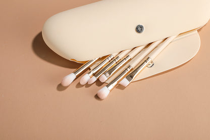 9 Beige Makeup Brushes Synthetic Fluff Beauty Tools